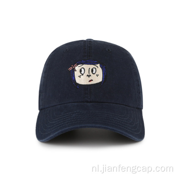 unisex marineblauwe papa-hoed met geborduurd logo